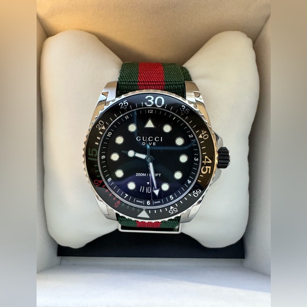 Gucci Dive Black Men's Watch - 45MM - YA136206